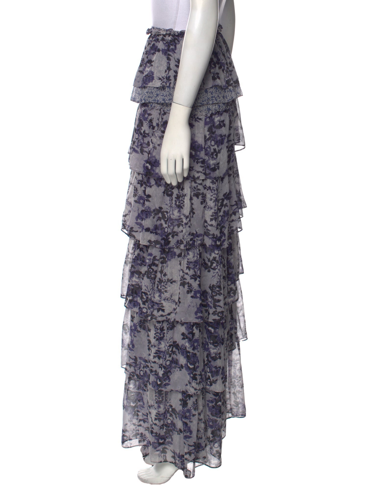 MISA Los Angeles Floral Print Long Skirt