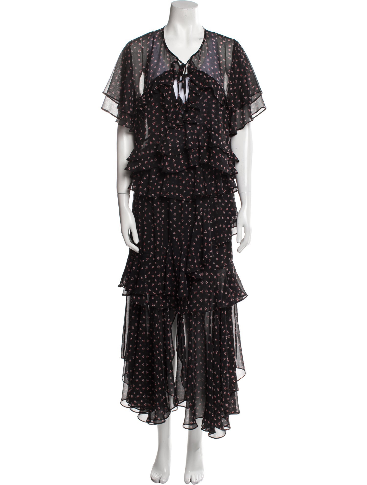 MISA Los Angeles Printed Ruffle Embellishment Skirt Set