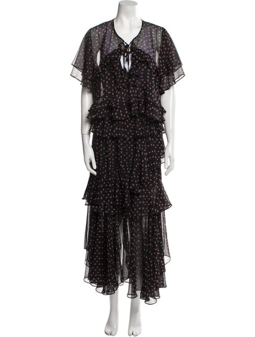 MISA Los Angeles Printed Ruffle Embellishment Skirt Set