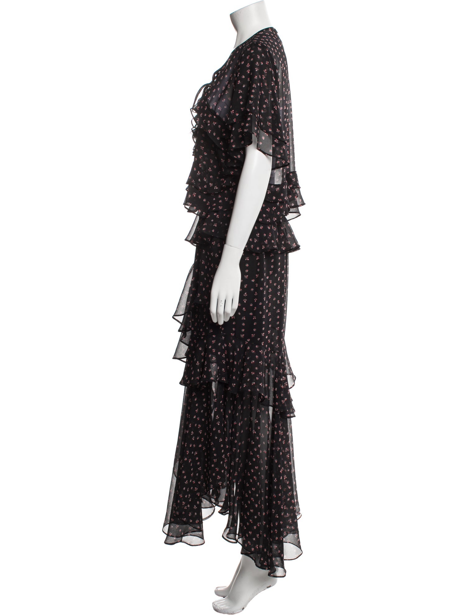 MISA Los Angeles Printed Ruffle Embellishment Skirt Set