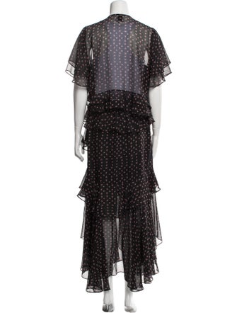 MISA Los Angeles Printed Ruffle Embellishment Skirt Set