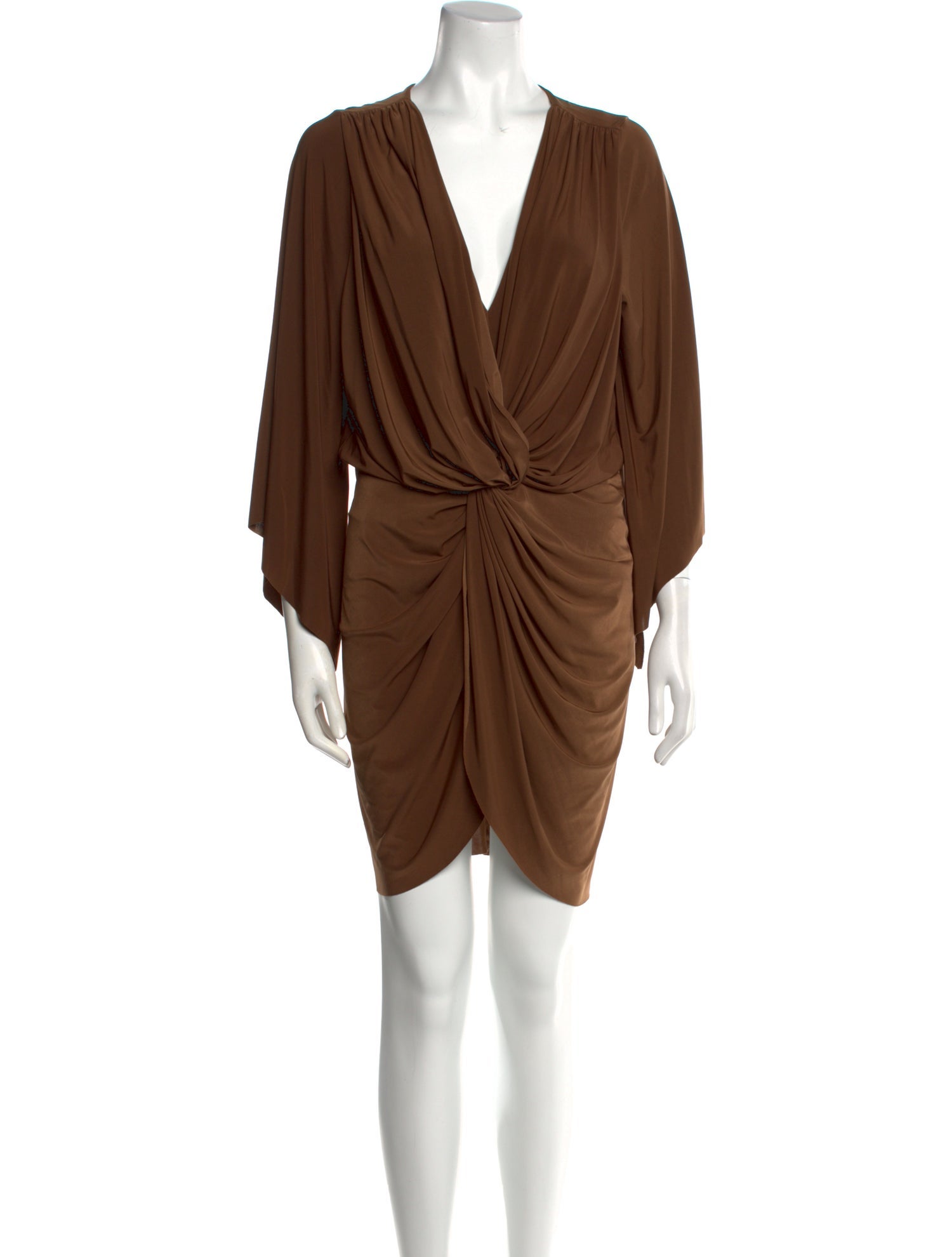 MISA Los Angeles V-Neck Knee-Length Dress - Brown Dresses, Clothing -  WMISA61003 | The RealReal