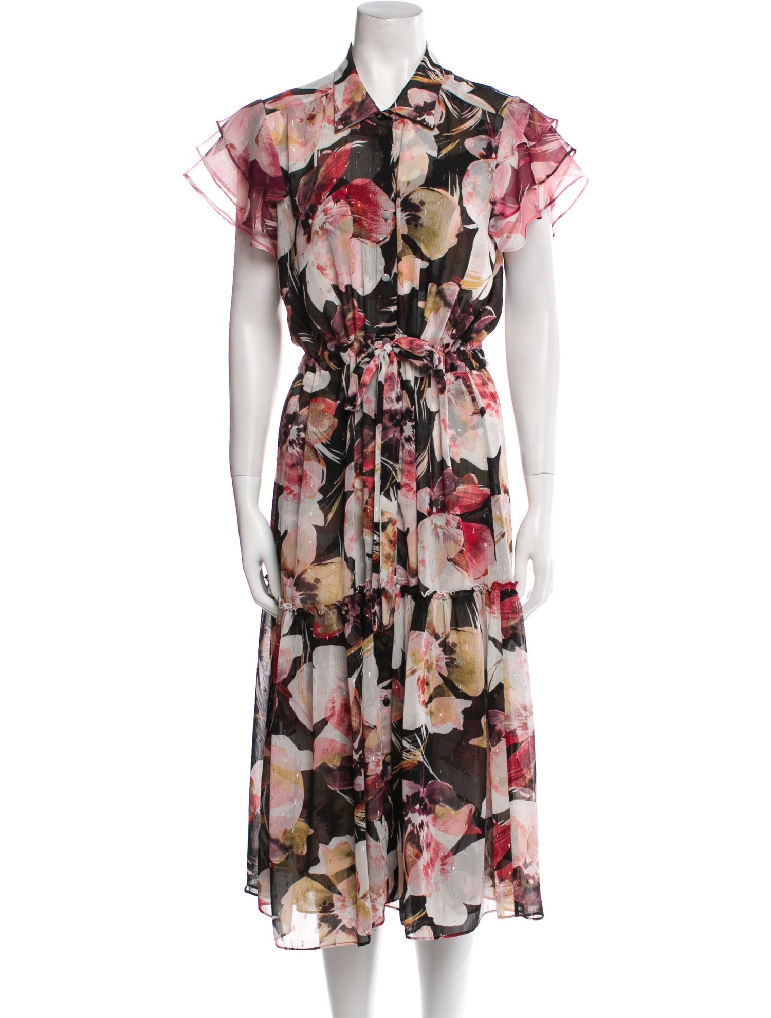 MISA Los Angeles Floral Print Long Dress