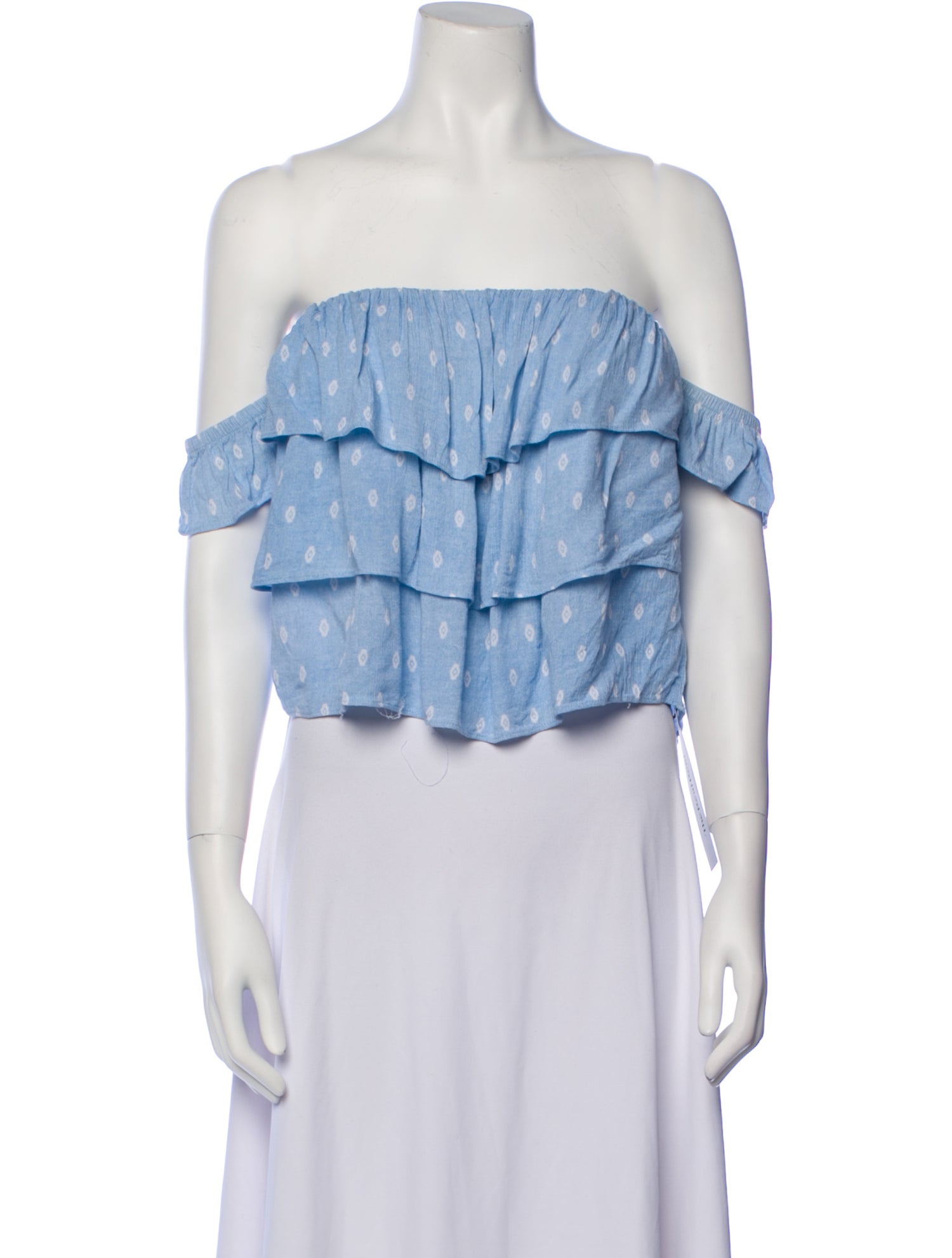 MISA Los Angeles Off-The-Shoulder Short Sleeve Crop Top