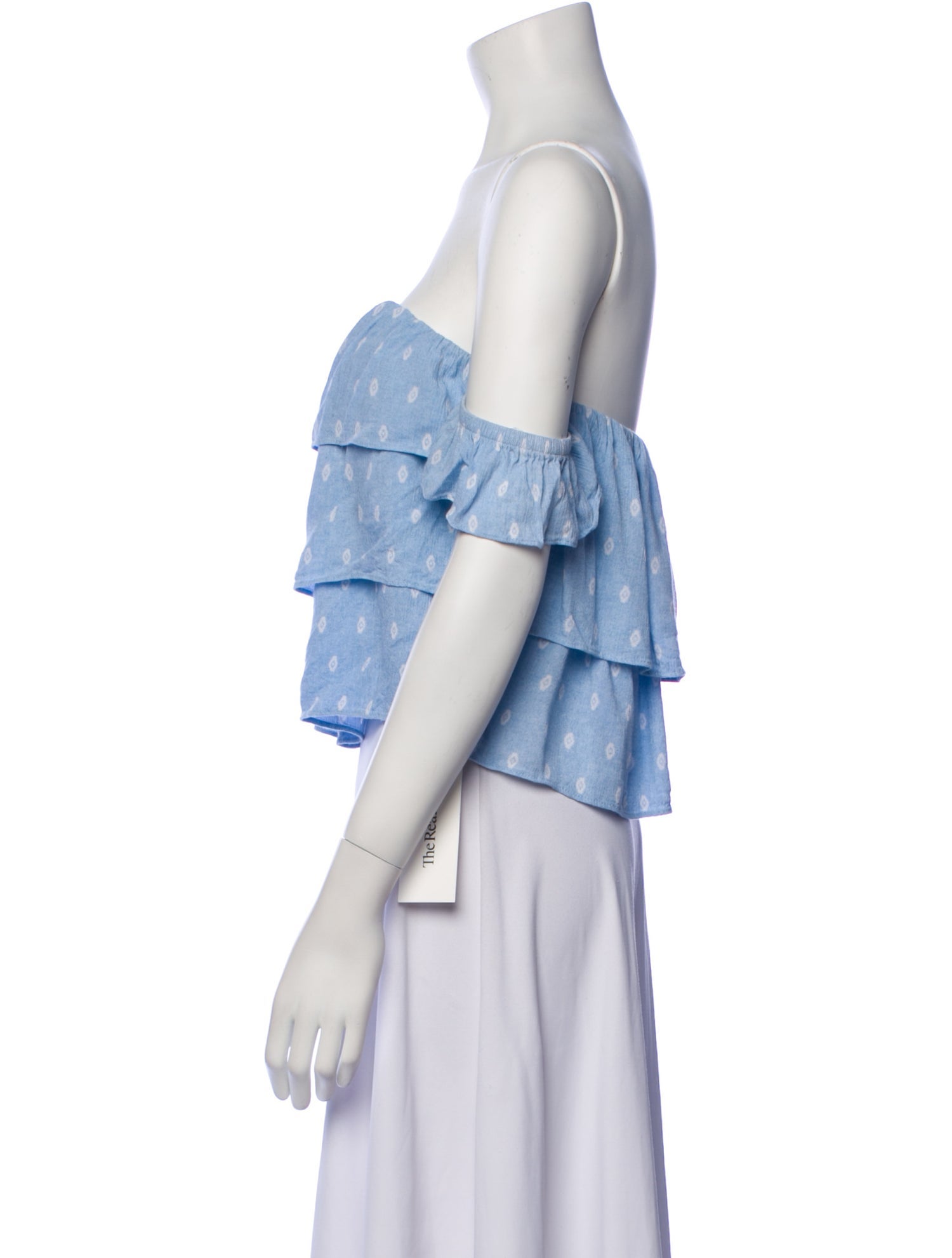 MISA Los Angeles Off-The-Shoulder Short Sleeve Crop Top