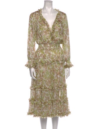 MISA Los Angeles Floral Print Midi Length Dress