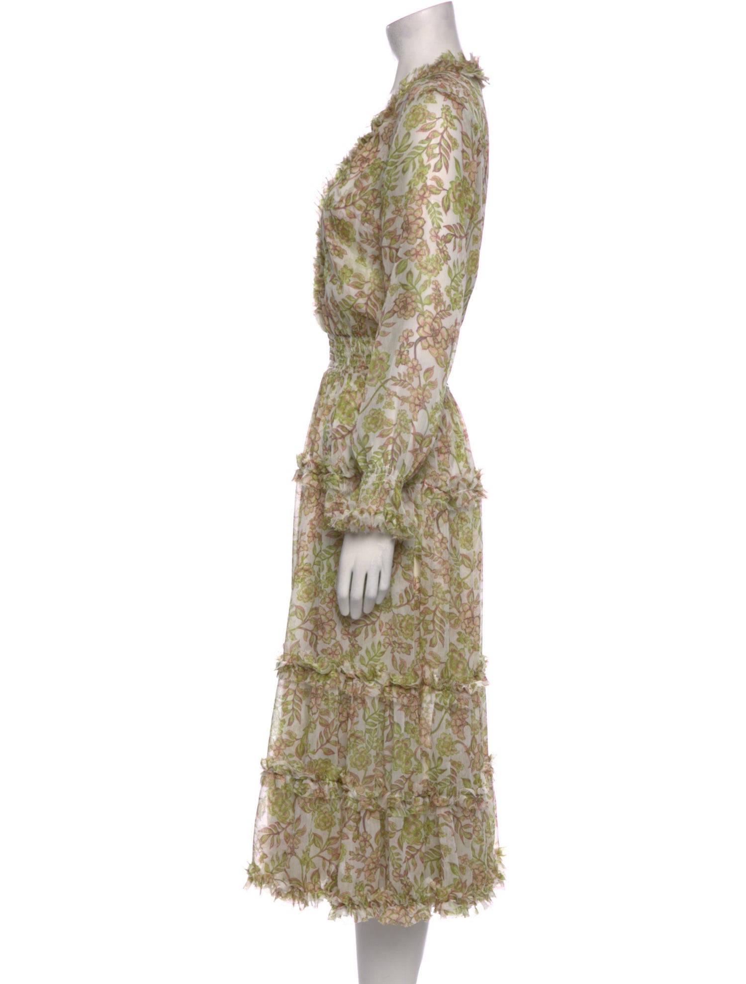 MISA Los Angeles Floral Print Midi Length Dress