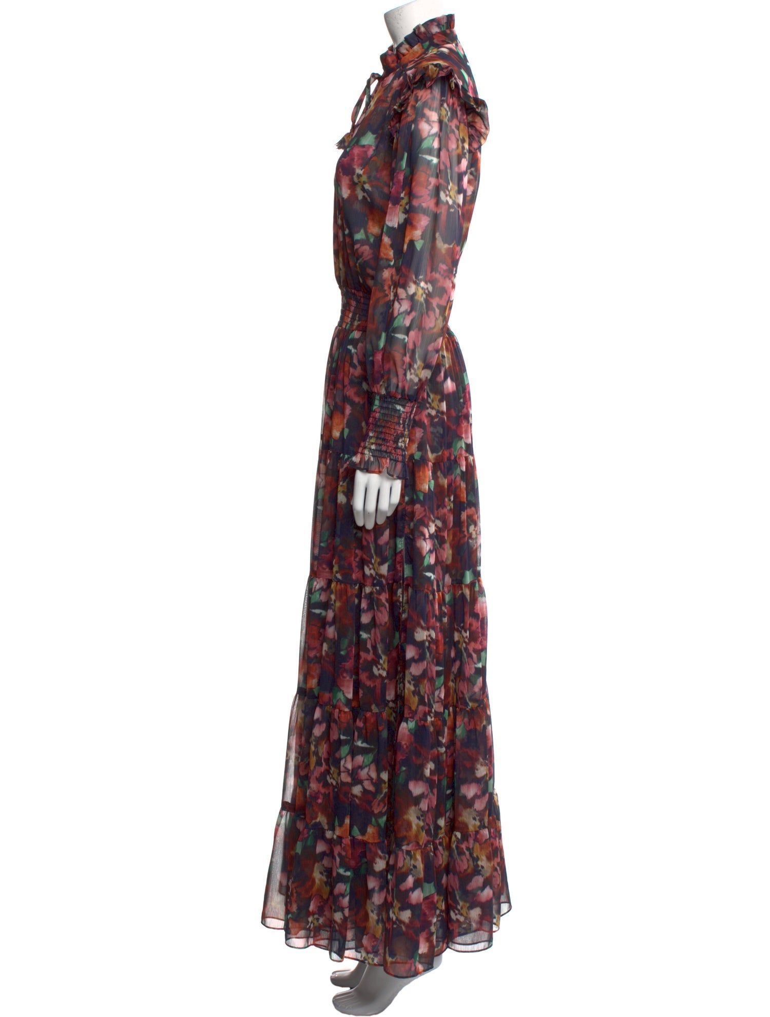MISA Los Angeles Floral Print Long Dress