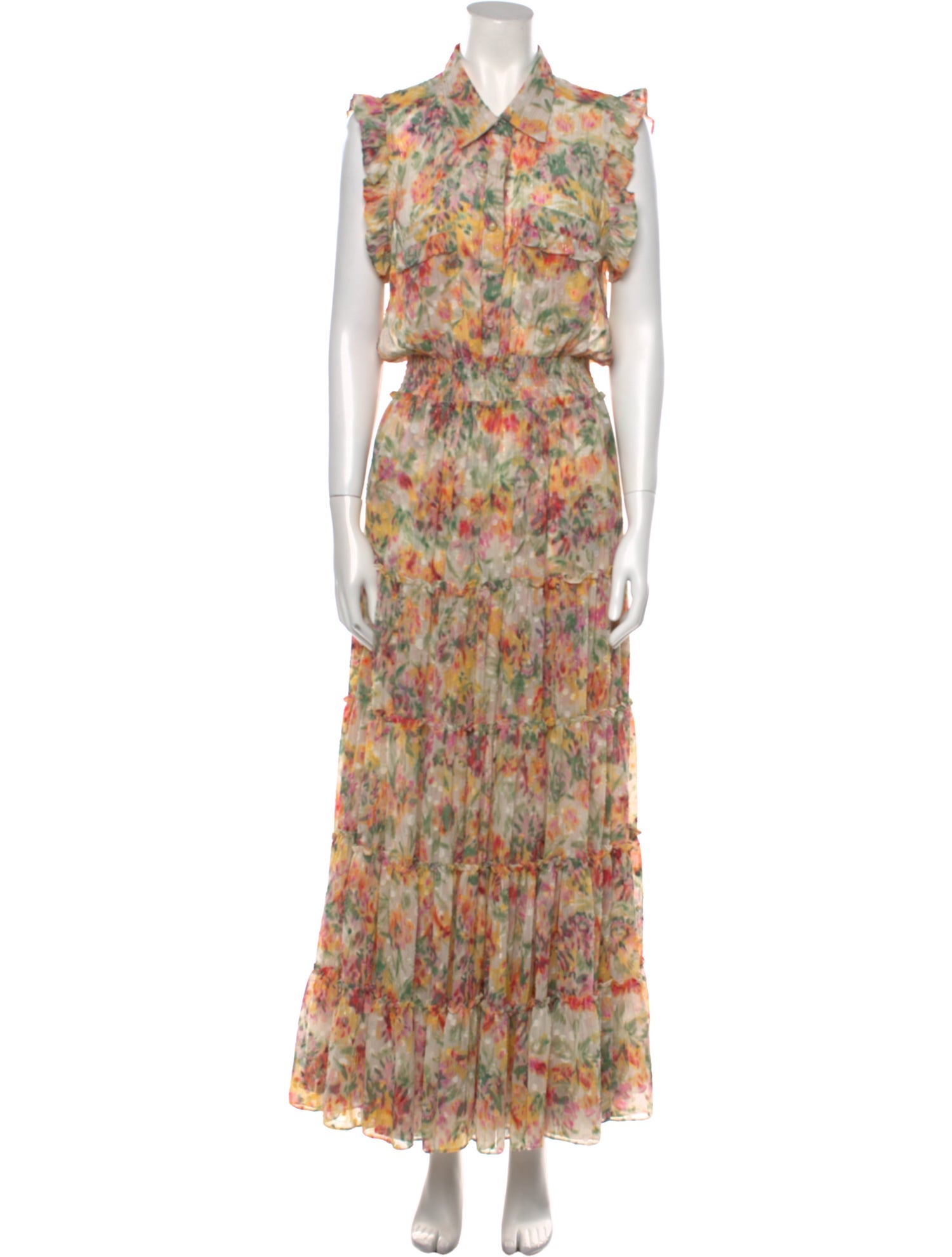 MISA Los Angeles Floral Print Long Dress