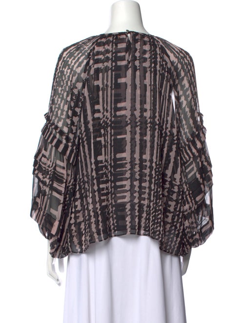 MISA Los Angeles Printed Scoop Neck Blouse