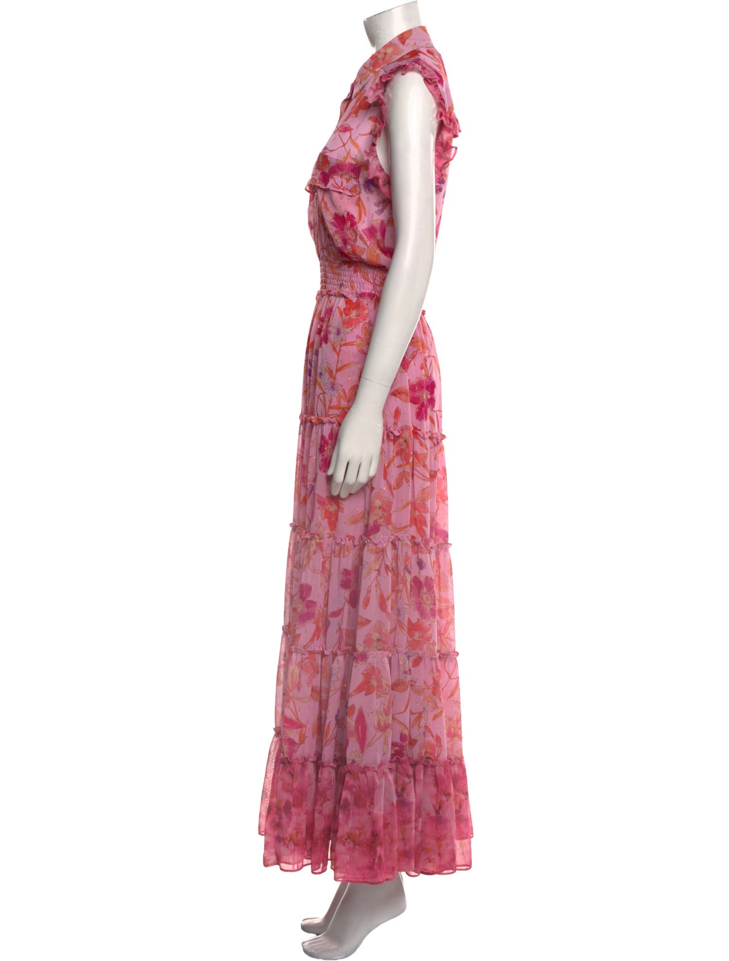MISA Los Angeles Floral Print Long Dress