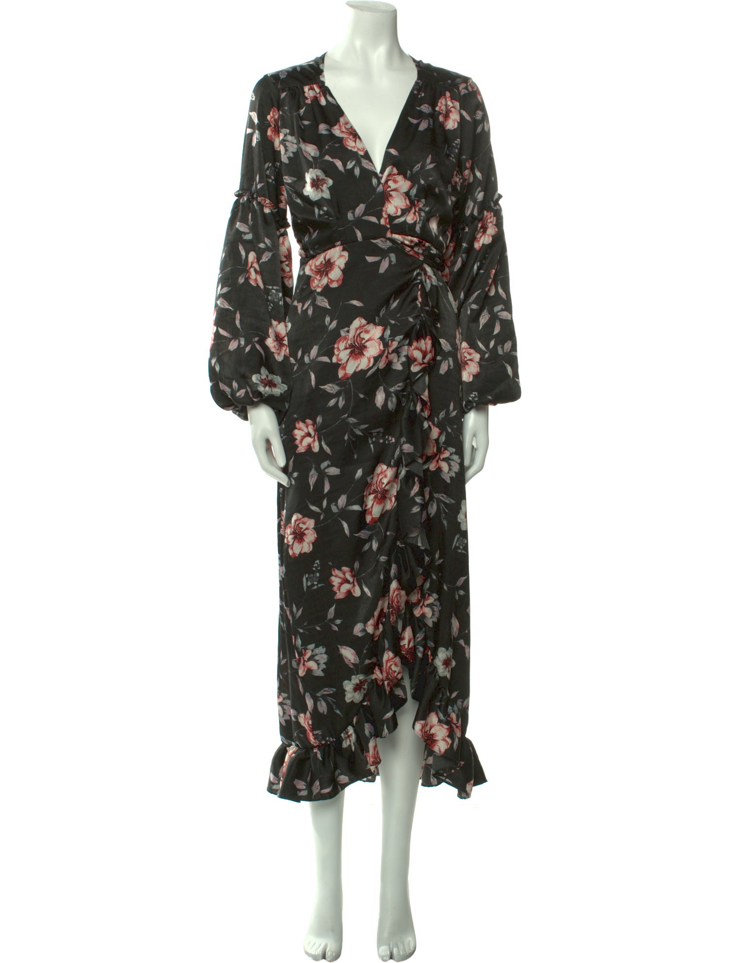 MISA Los Angeles Floral Print Midi Length Dress