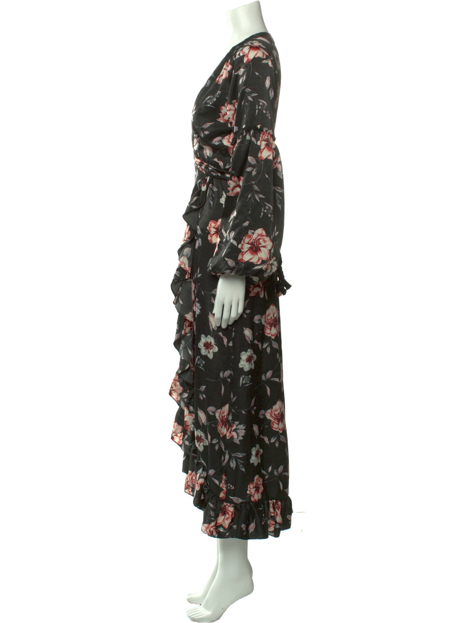 MISA Los Angeles Floral Print Midi Length Dress