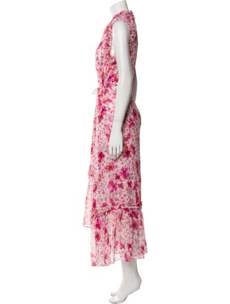 MISA Los Angeles Floral Print Midi Length Dress