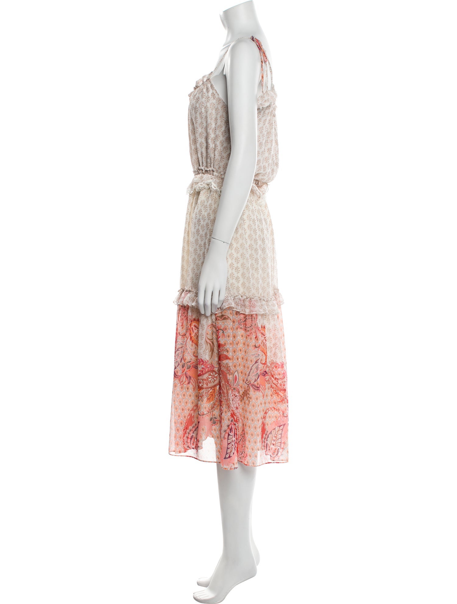 MISA Los Angeles Floral Print Midi Length Dress