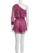 MISA Los Angeles Paisley Print One-Shoulder Romper
