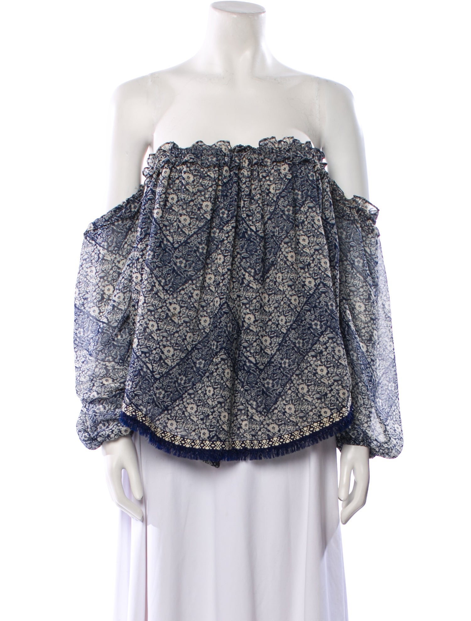 MISA Los Angeles Printed Off-The-Shoulder Blouse