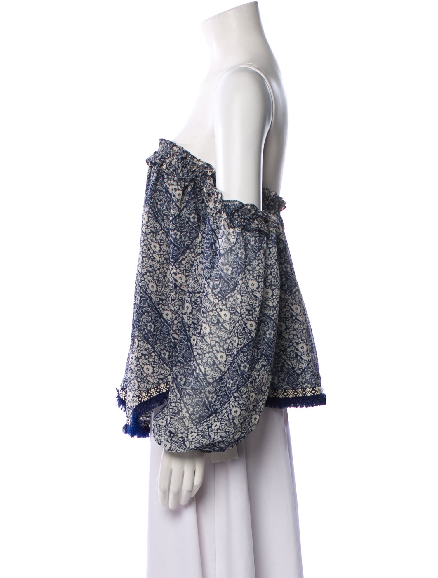 MISA Los Angeles Printed Off-The-Shoulder Blouse