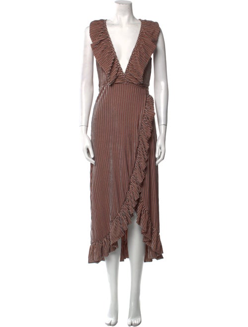 MISA Los Angeles Striped Long Dress