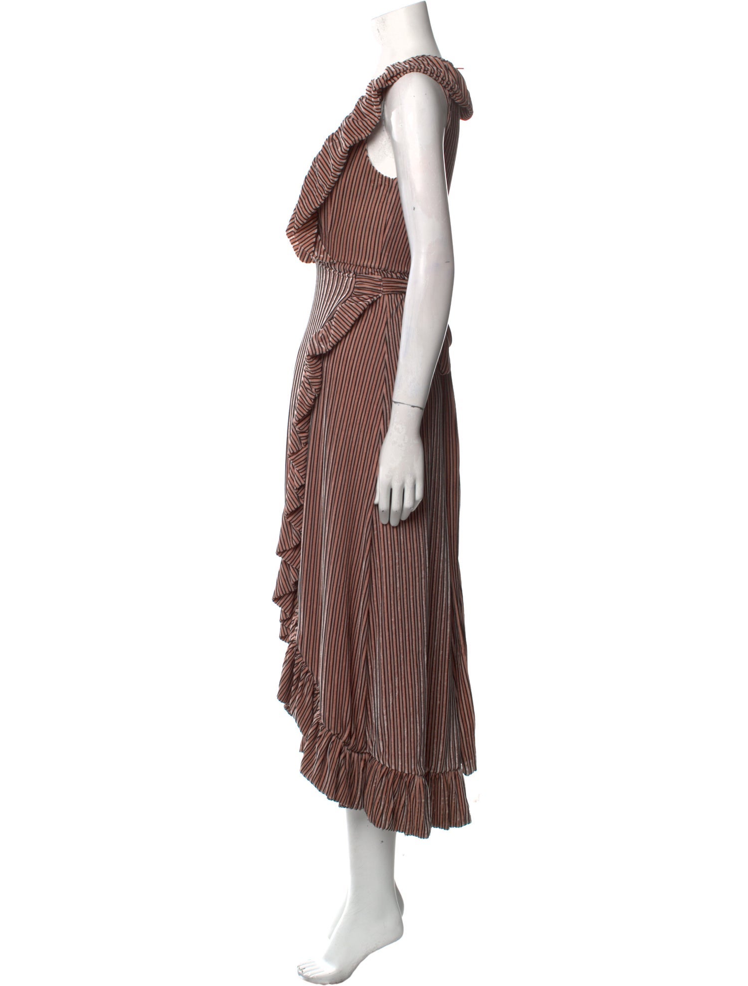 MISA Los Angeles Striped Long Dress