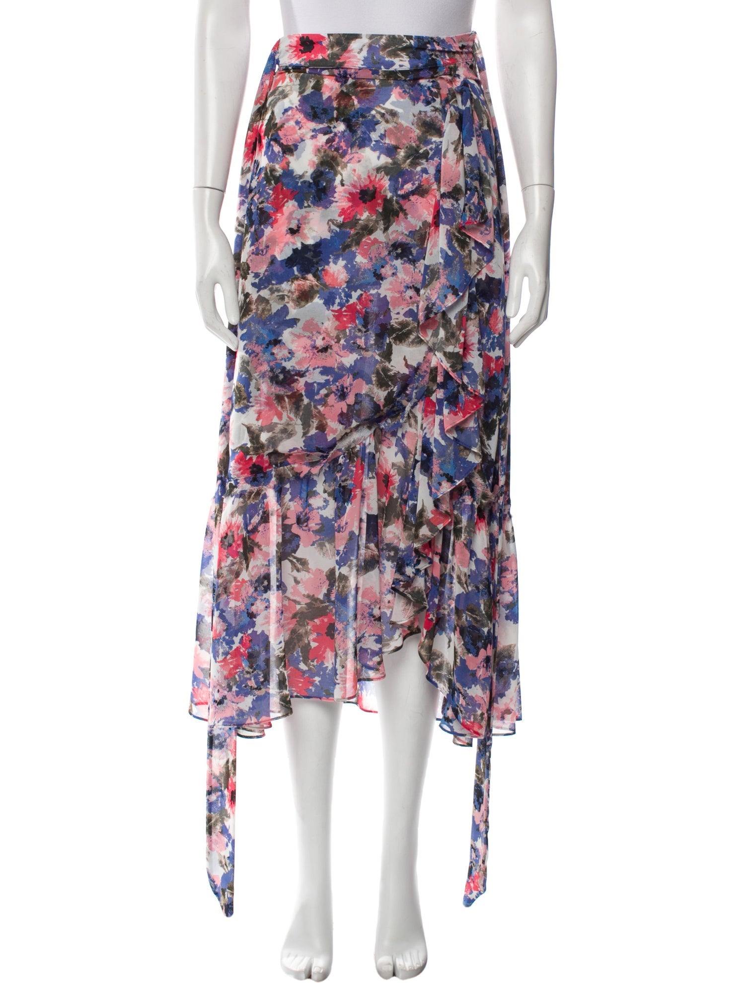 MISA Los Angeles Floral Print Midi Length Skirt
