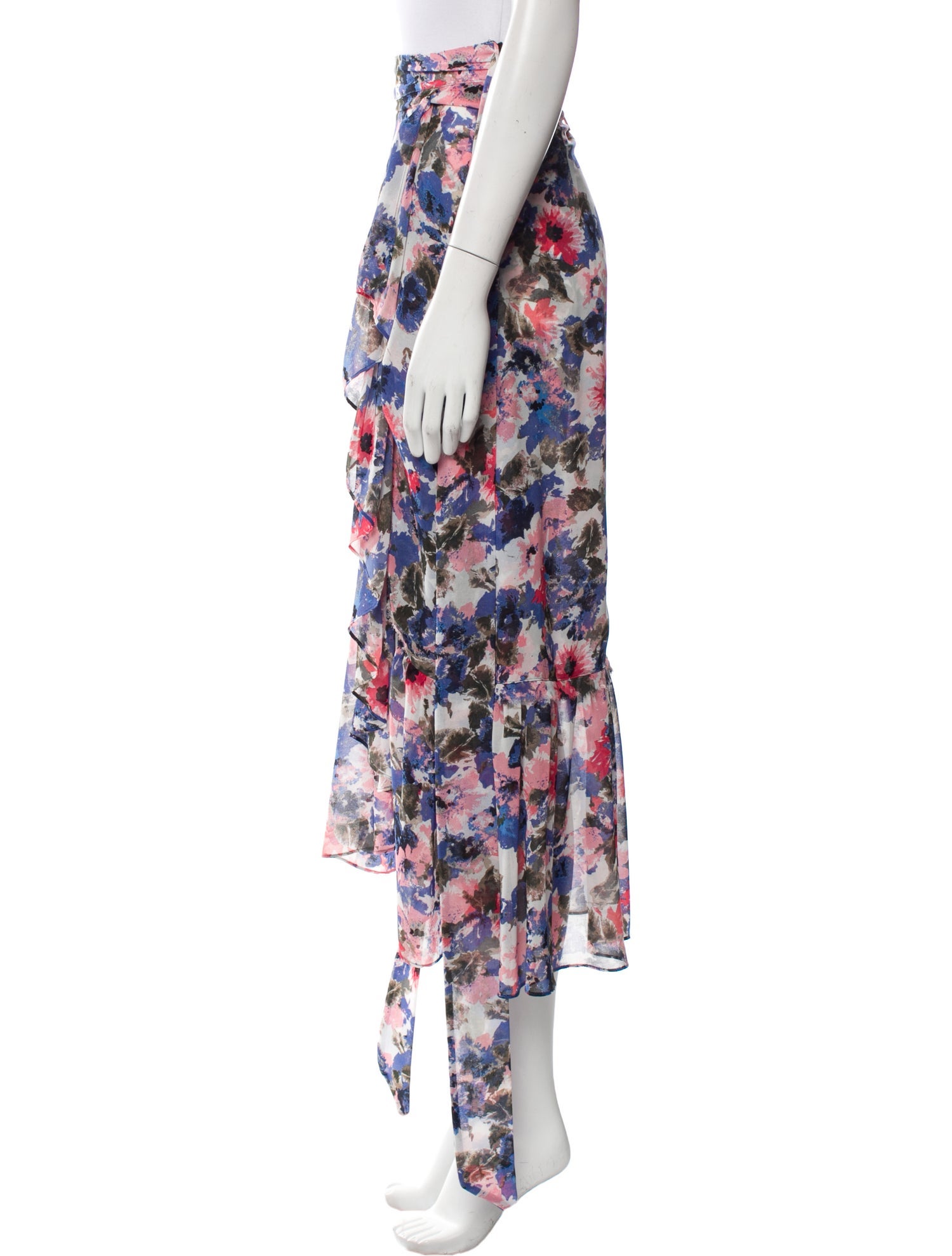 MISA Los Angeles Floral Print Midi Length Skirt