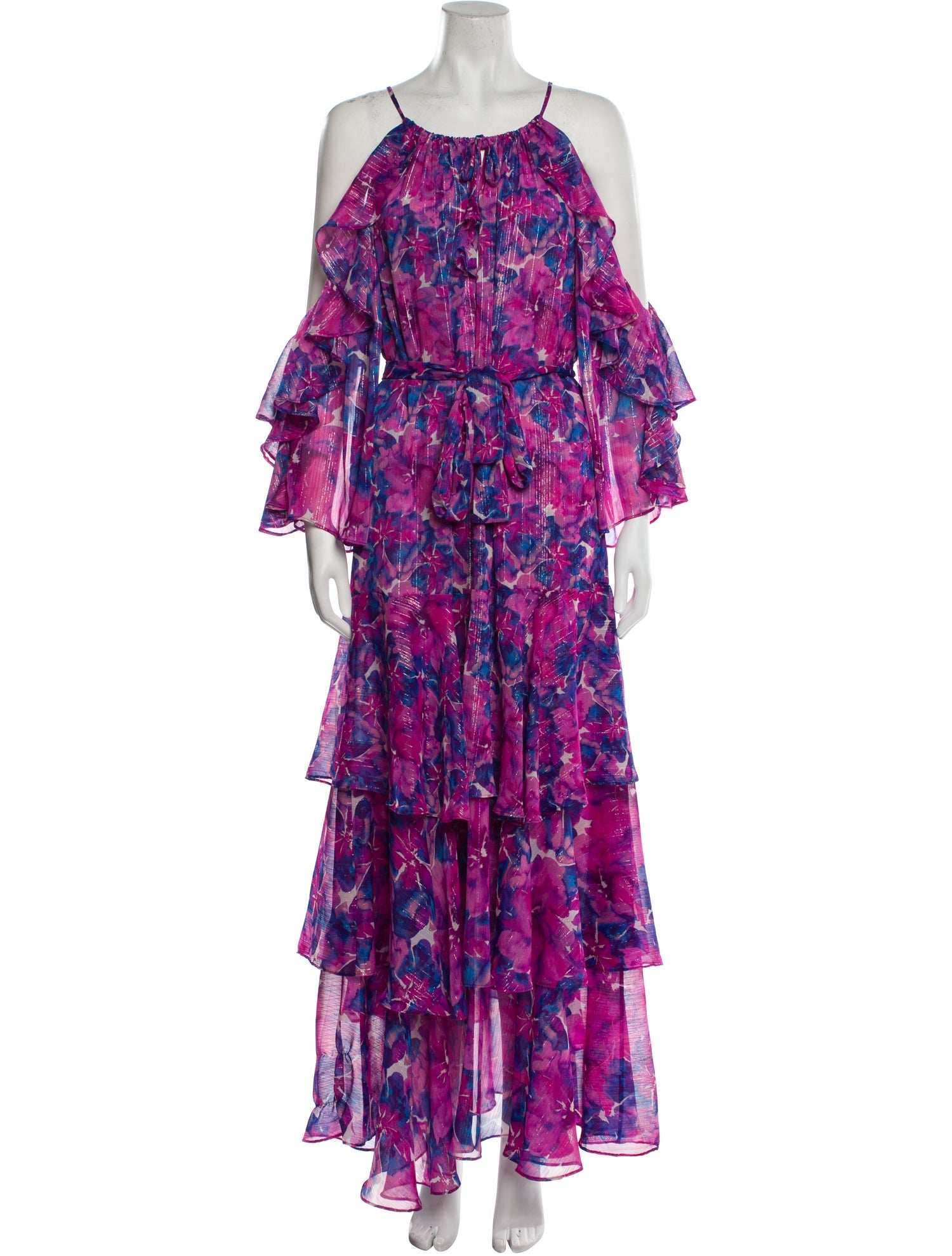 MISA Los Angeles Floral Print Midi Length Dress