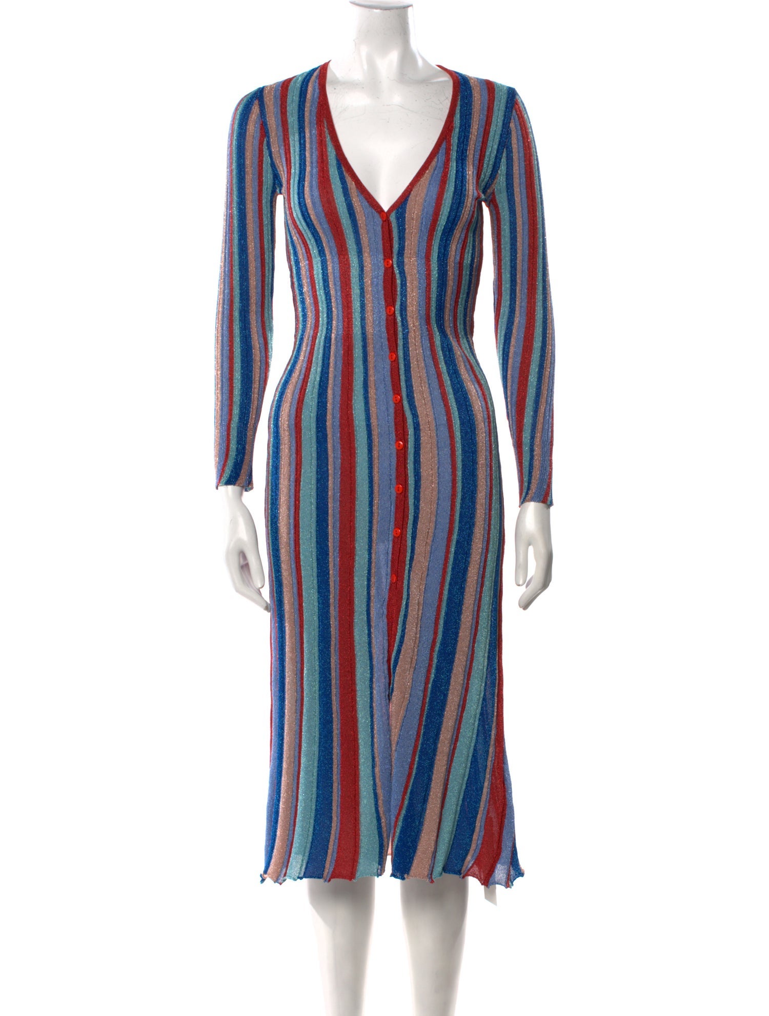 MISA Los Angeles Striped Midi Length Dress