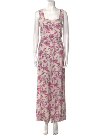 MISA Los Angeles Printed Square Neckline Jumpsuit