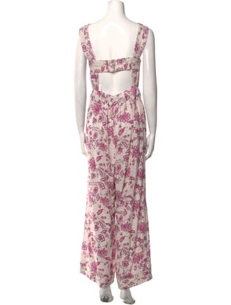 MISA Los Angeles Printed Square Neckline Jumpsuit