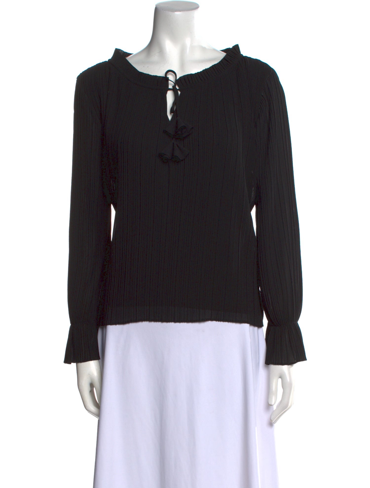 MISA Los Angeles Bateau Neckline Long Sleeve Blouse