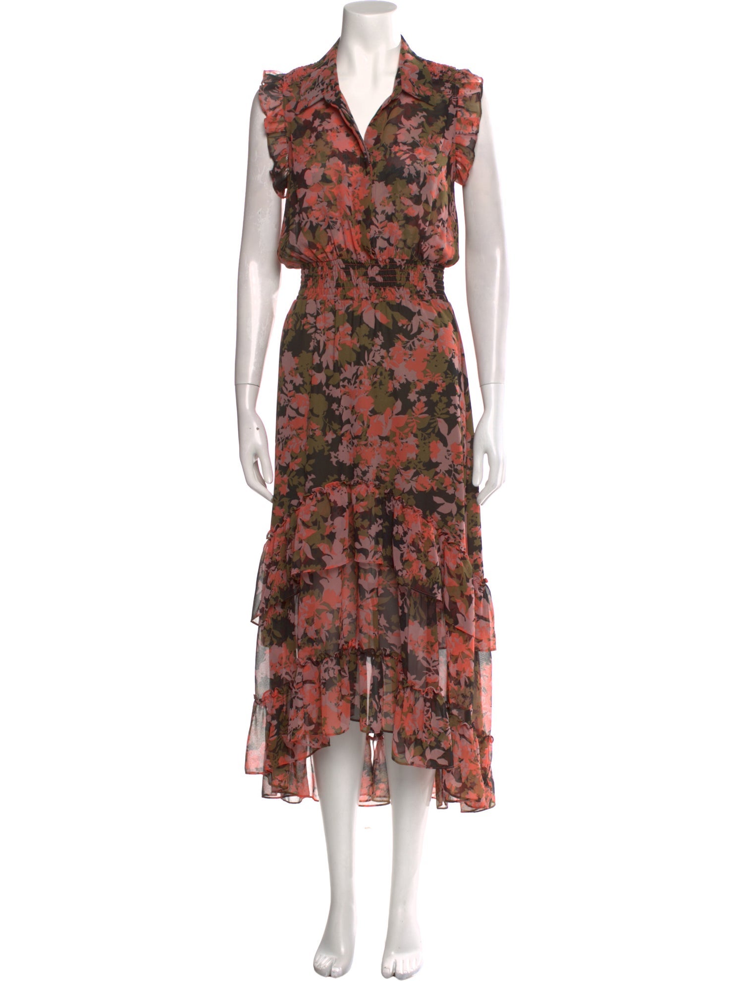 MISA Los Angeles Floral Print Midi Length Dress