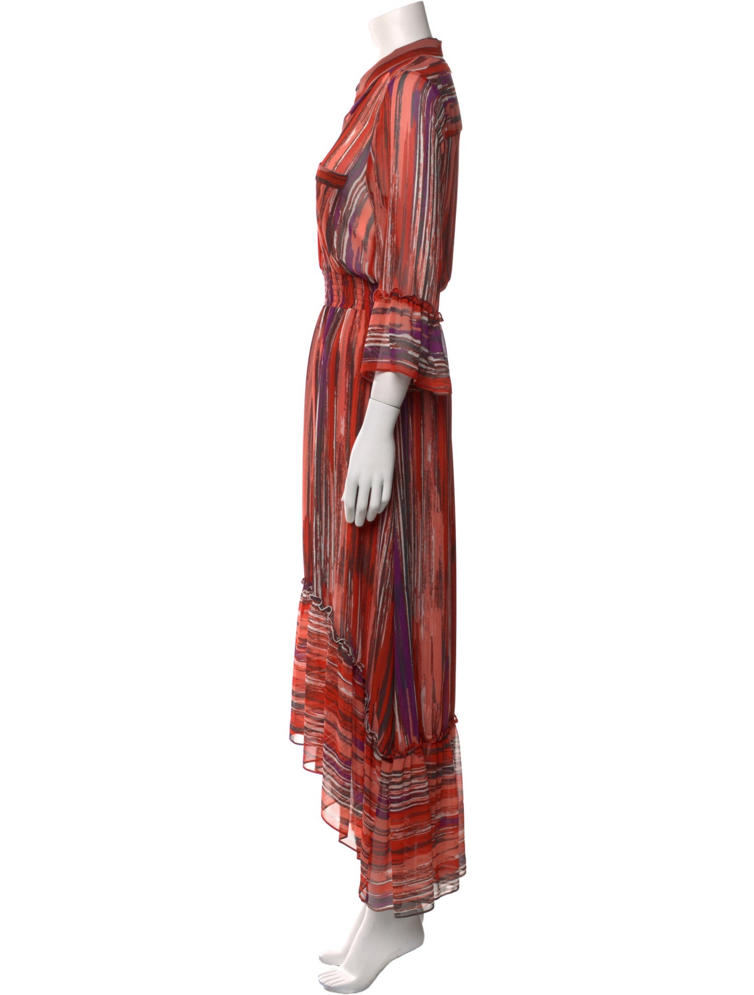 MISA Los Angeles Striped Midi Length Dress