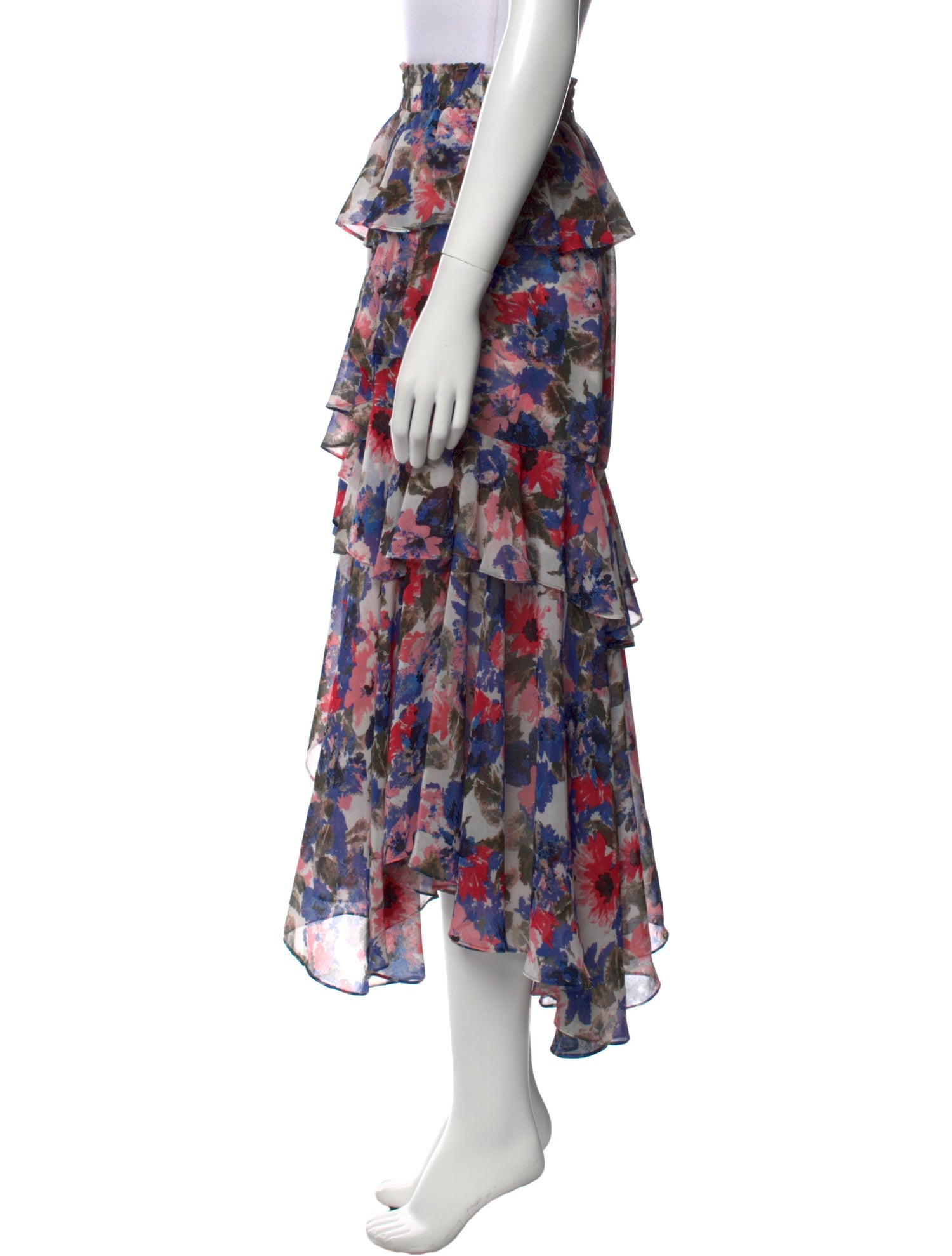 MISA Los Angeles Floral Print Midi Length Skirt