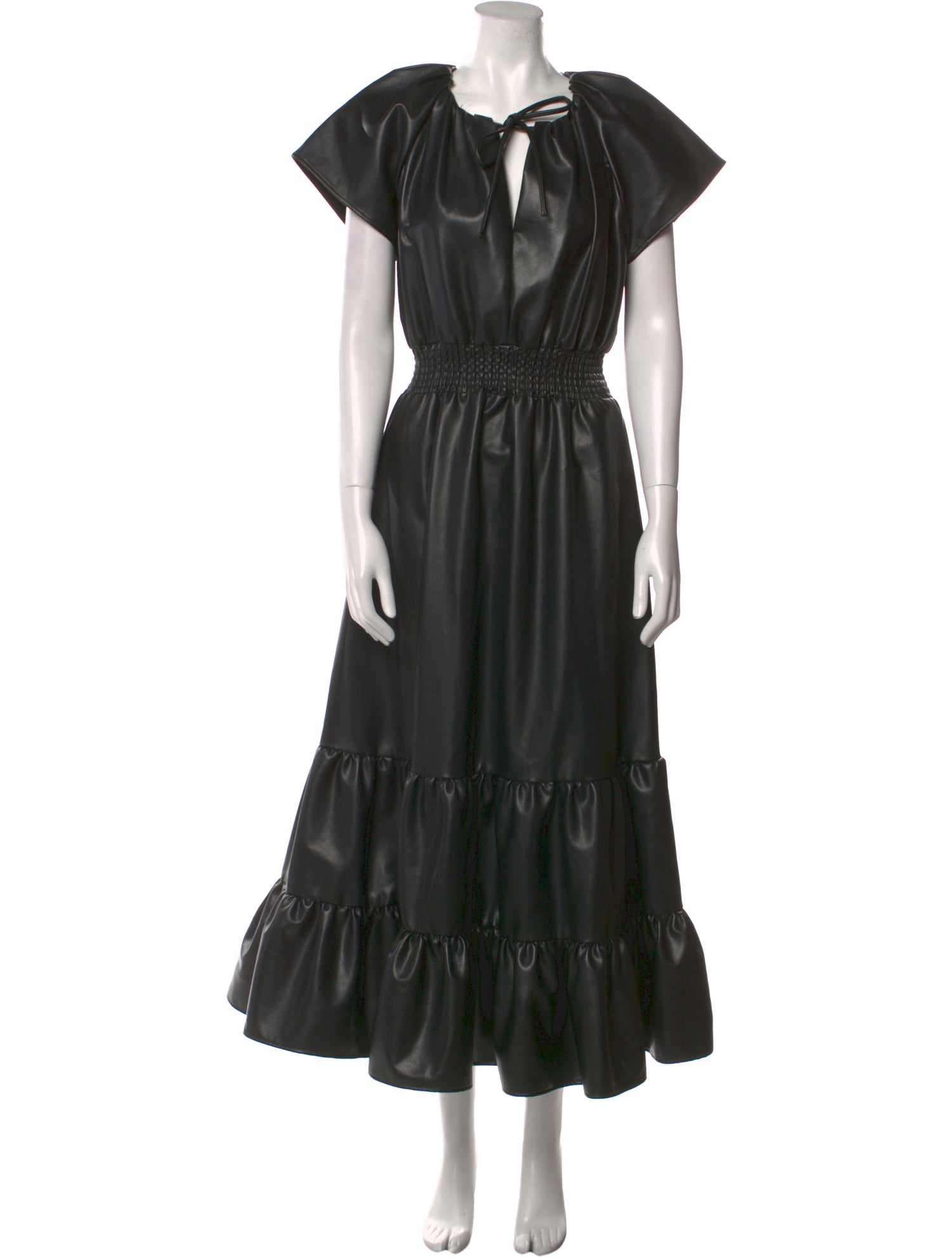 MISA Los Angeles Leather Long Dress - Black Dresses, Clothing - WMISA62129  | The RealReal