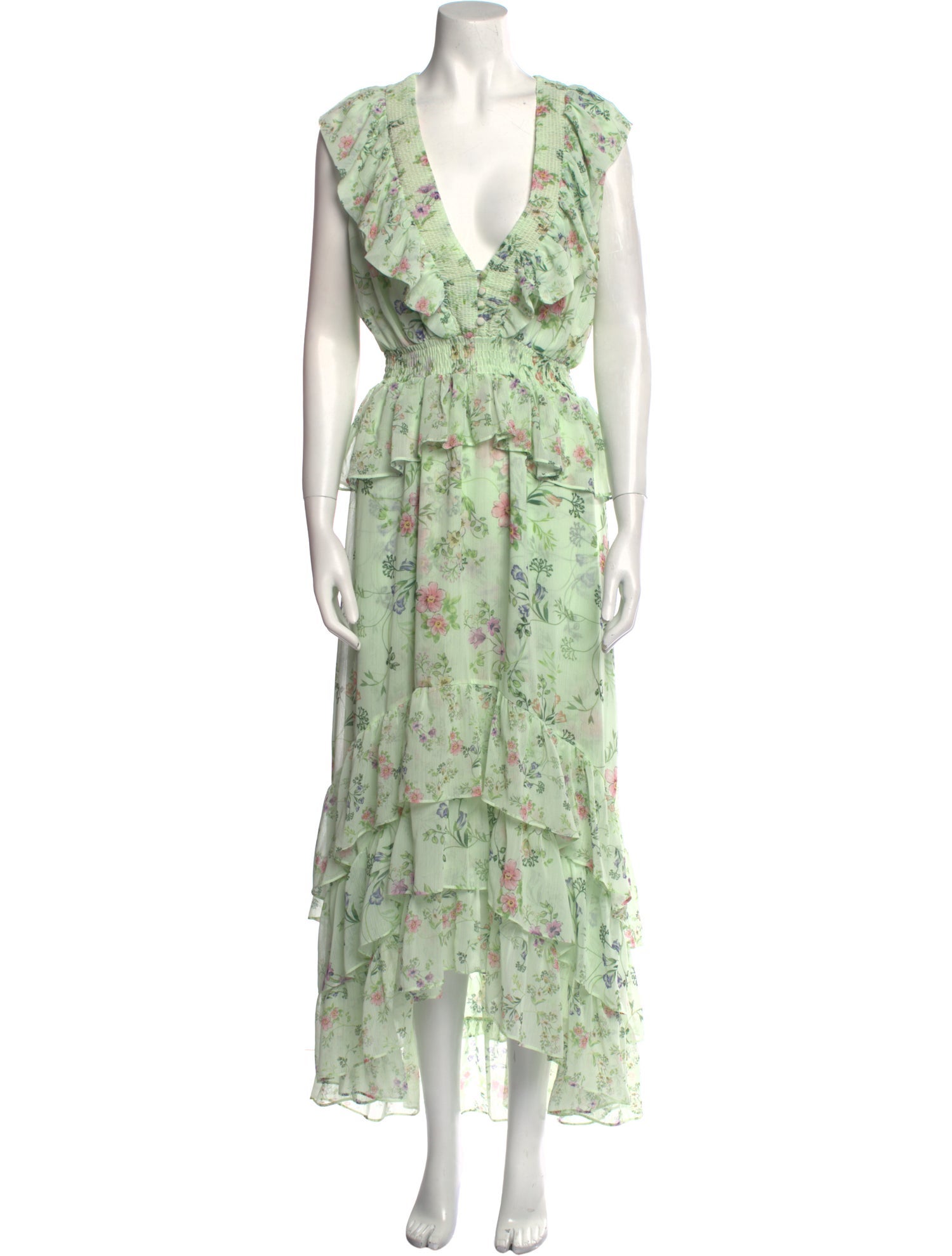 MISA Los Angeles Floral Print Long Dress