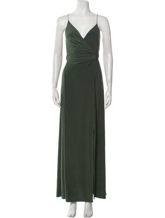 MISA Los Angeles V-Neck Long Dress