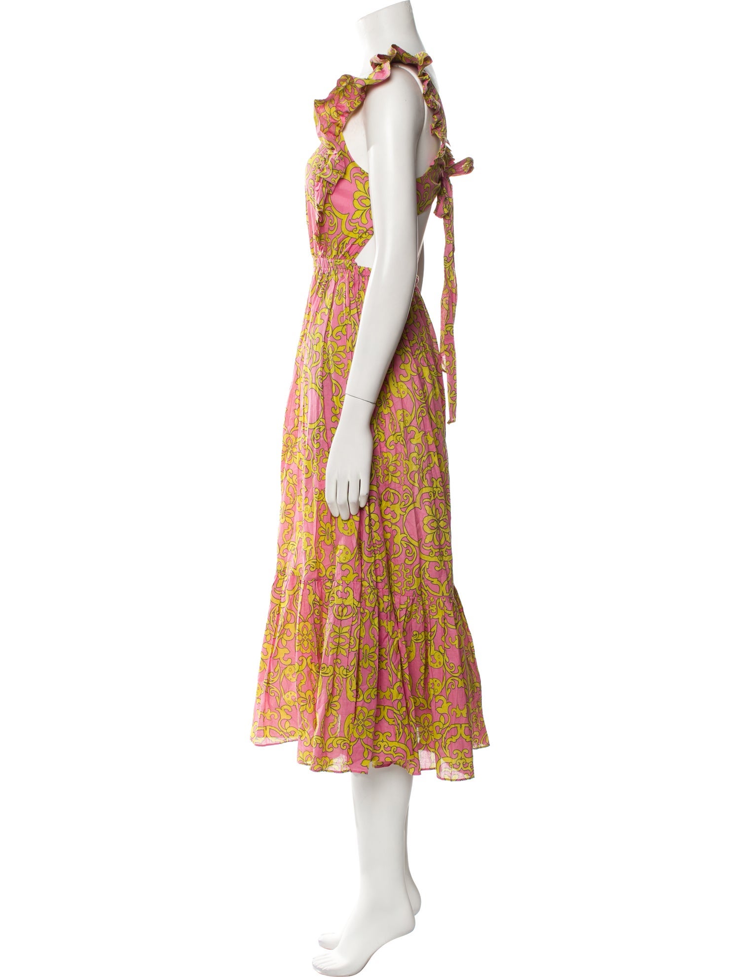 MISA Los Angeles Printed Midi Length Dress