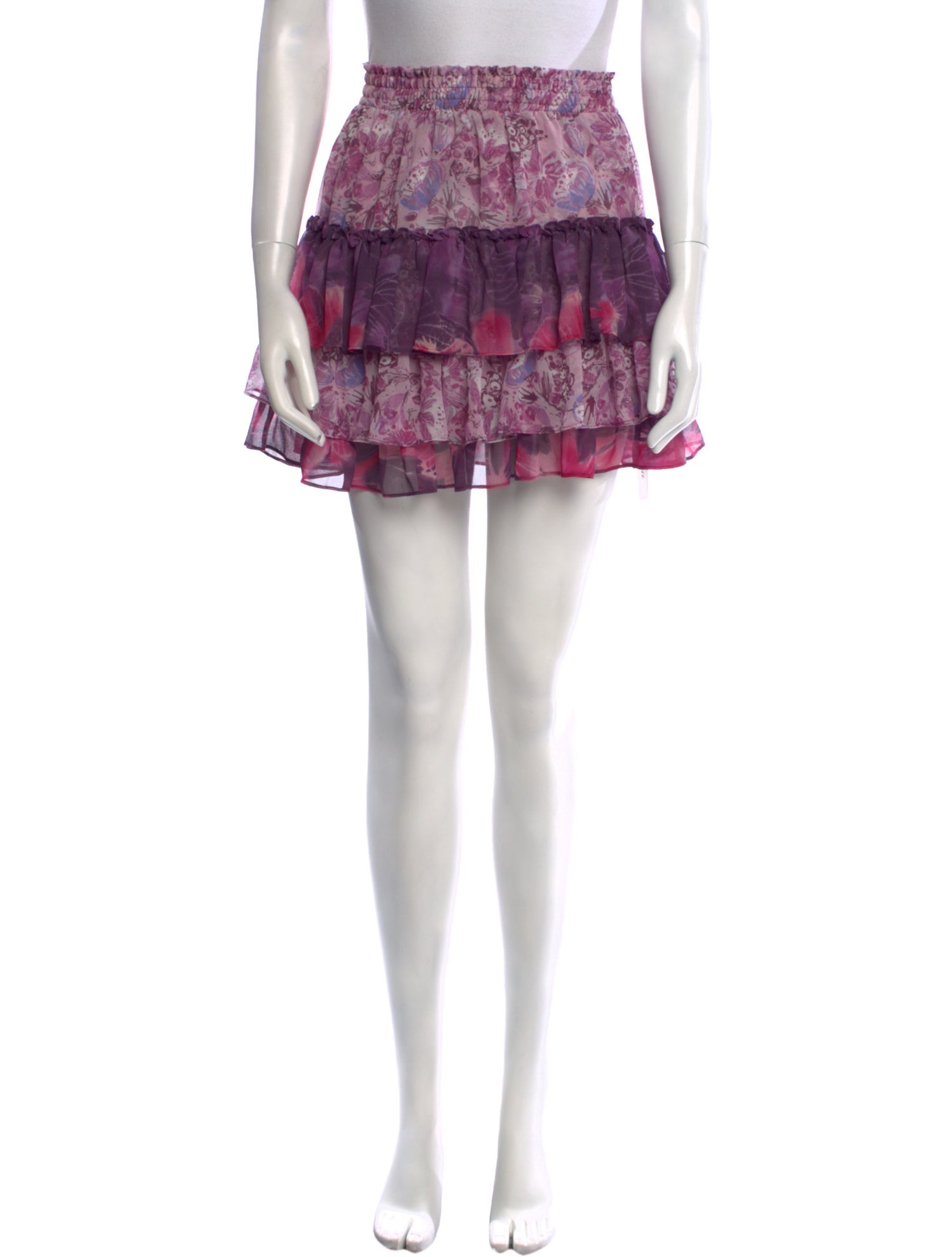 MISA Los Angeles Floral Print Mini Skirt