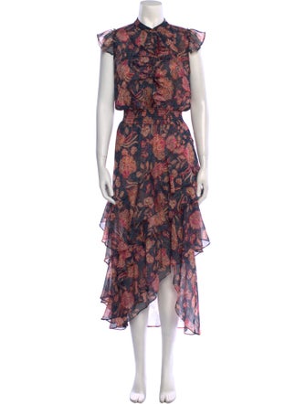 MISA Los Angeles Floral Print Long Dress