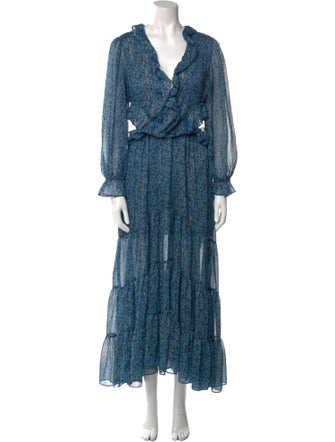 MISA Los Angeles Printed Long Dress