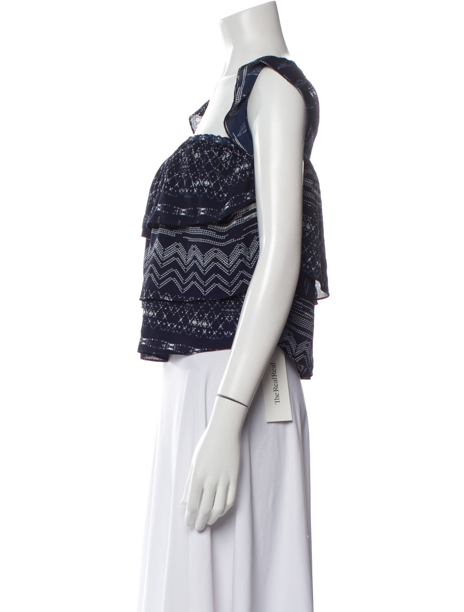 MISA Los Angeles Printed Square Neckline Crop Top