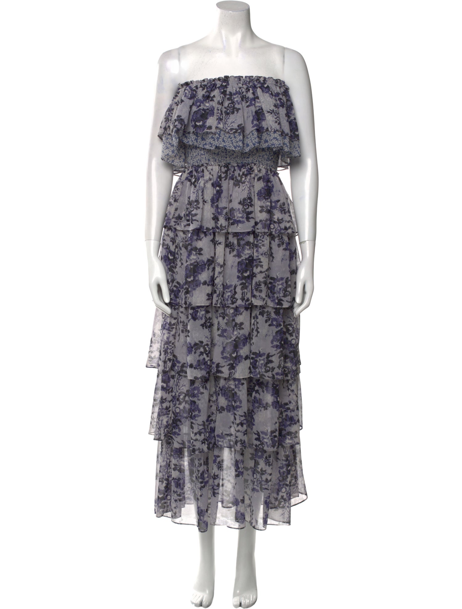 MISA Los Angeles Floral Print Long Dress