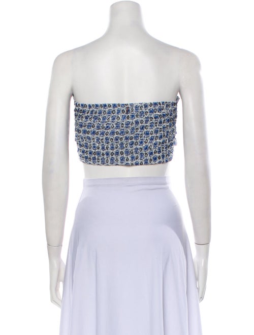 MISA Los Angeles Printed Strapless Crop Top