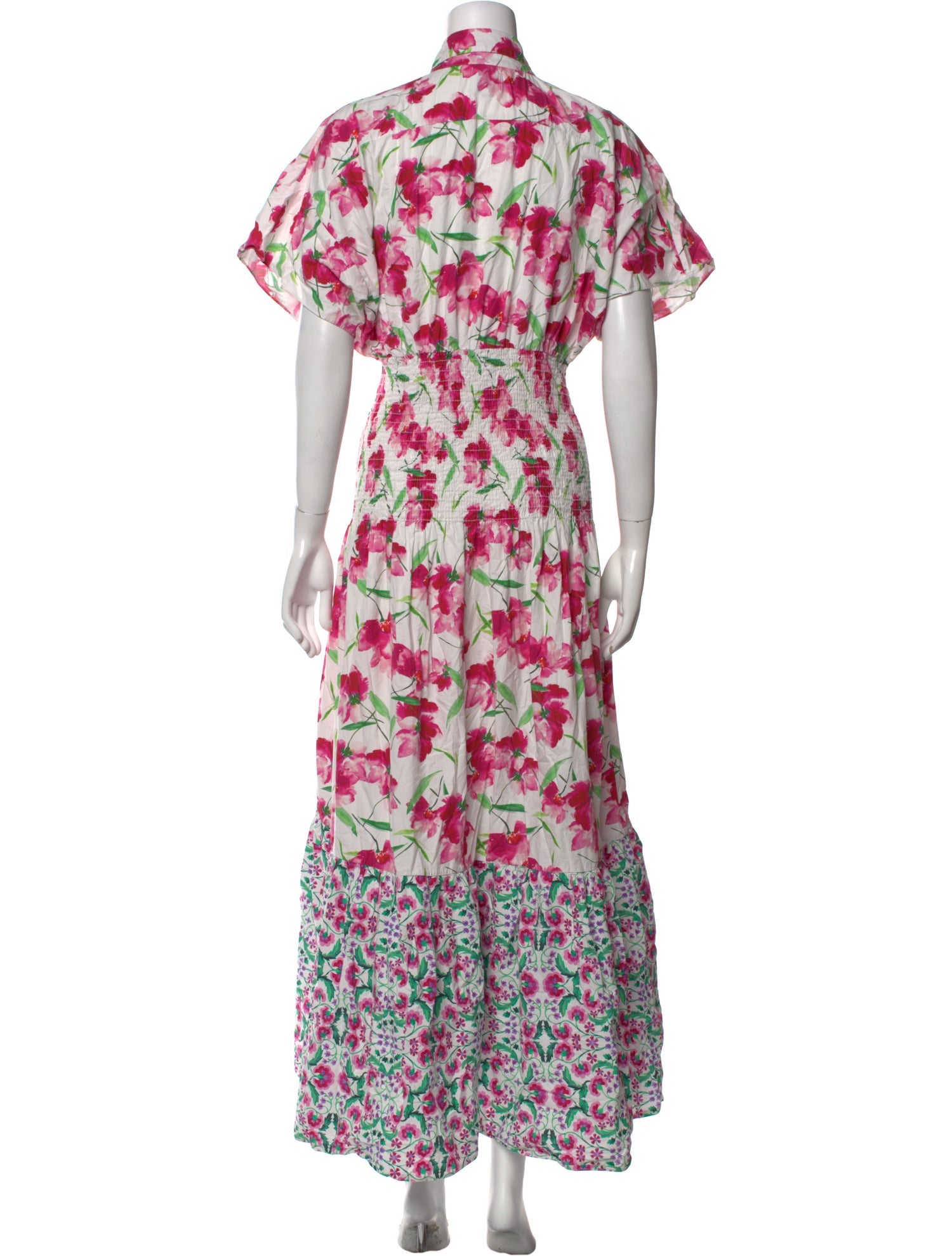 【THE MOZZ】Laura Ribbon Long One Piece MISA Los Angeles Floral Print Long Dress - Pink Dresses