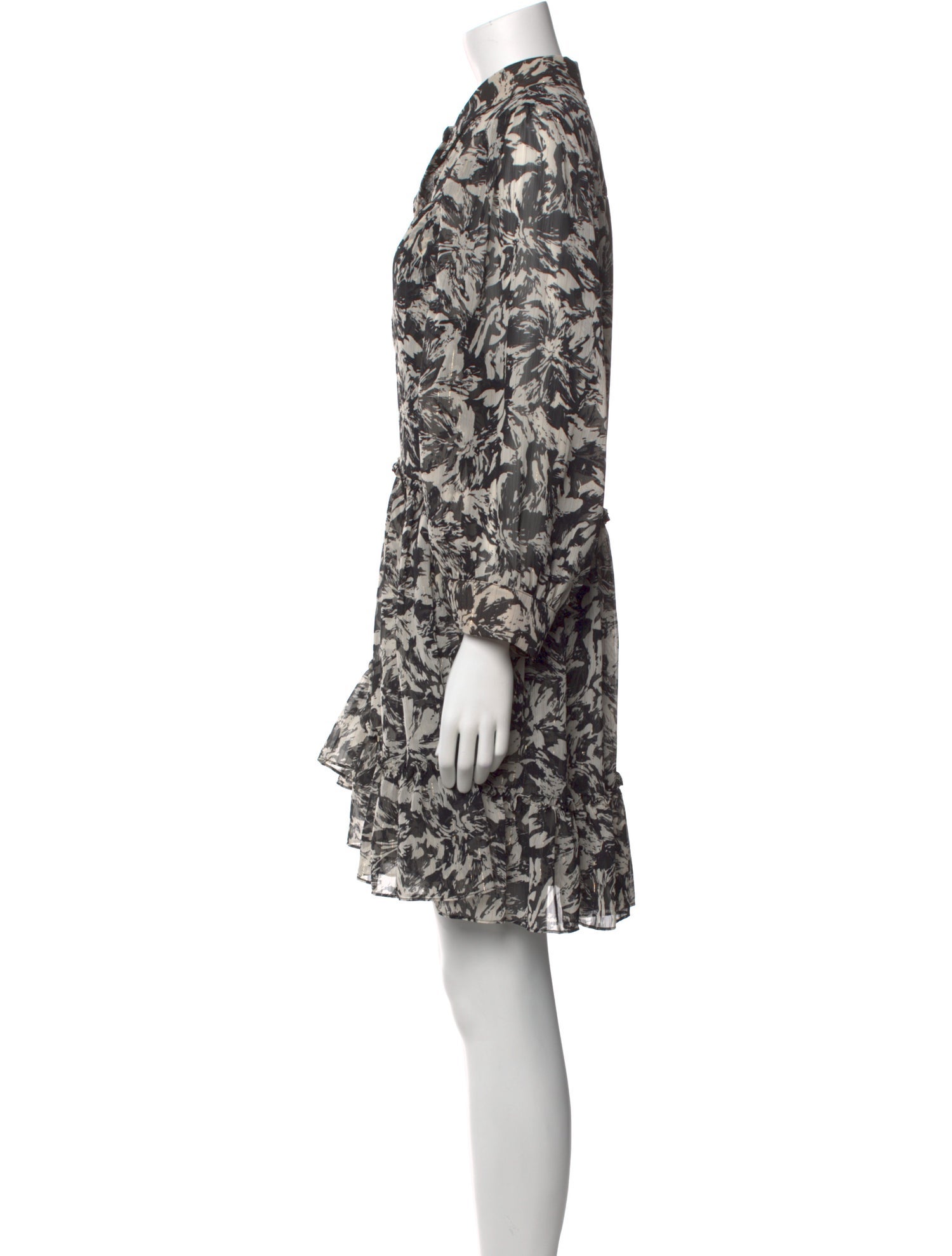 MISA Los Angeles Floral Print Knee-Length Dress
