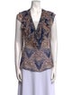 MISA Los Angeles Printed V-Neck Blouse