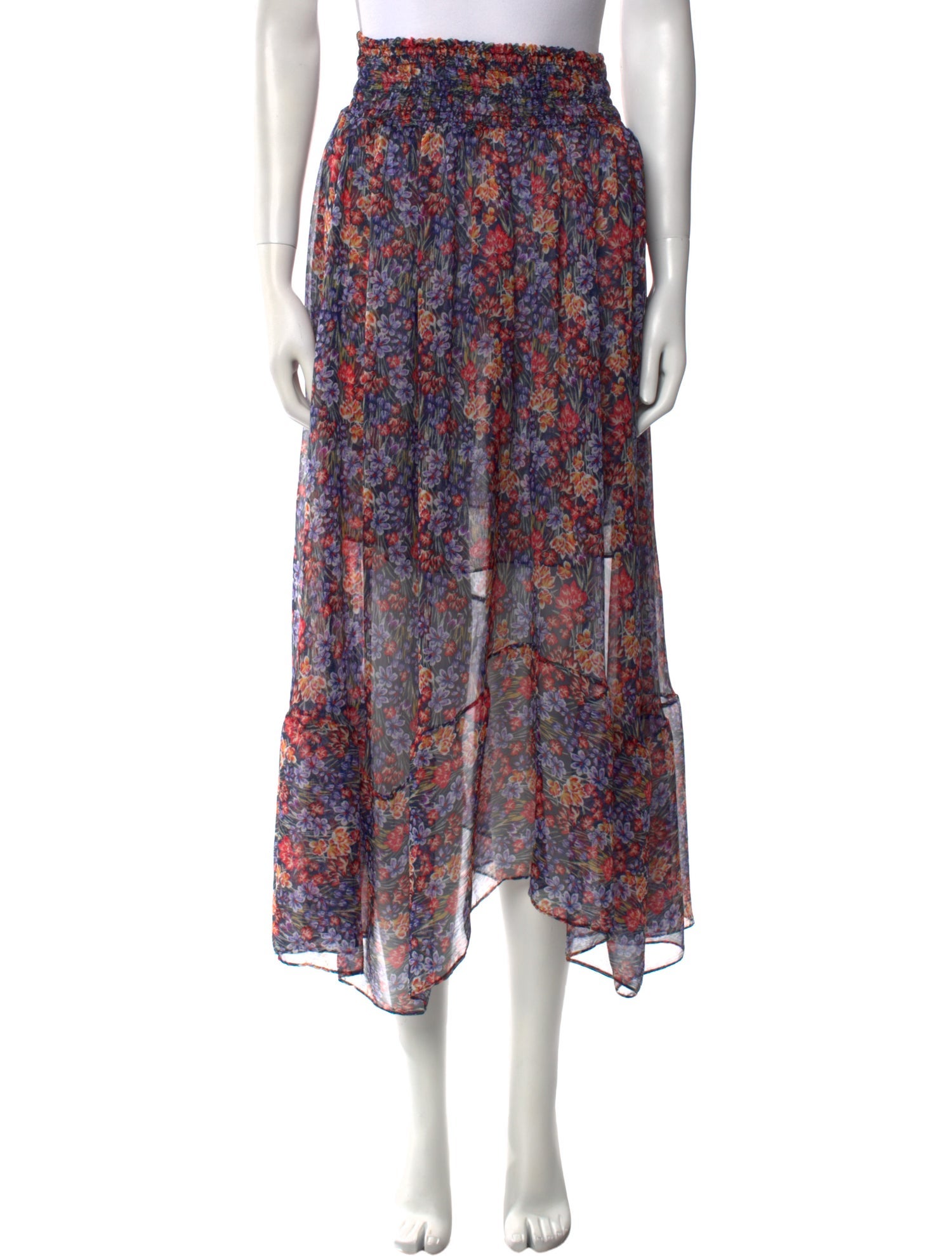 MISA Los Angeles Floral Print Midi Length Skirt