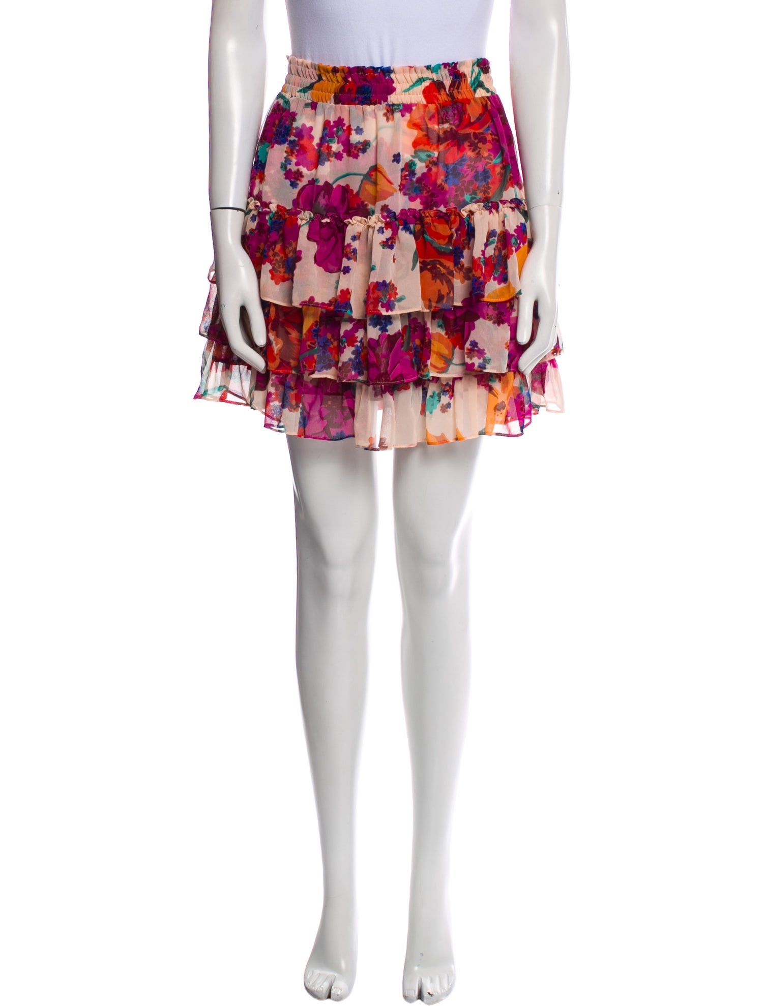 MISA Los Angeles Floral Print Mini Skirt