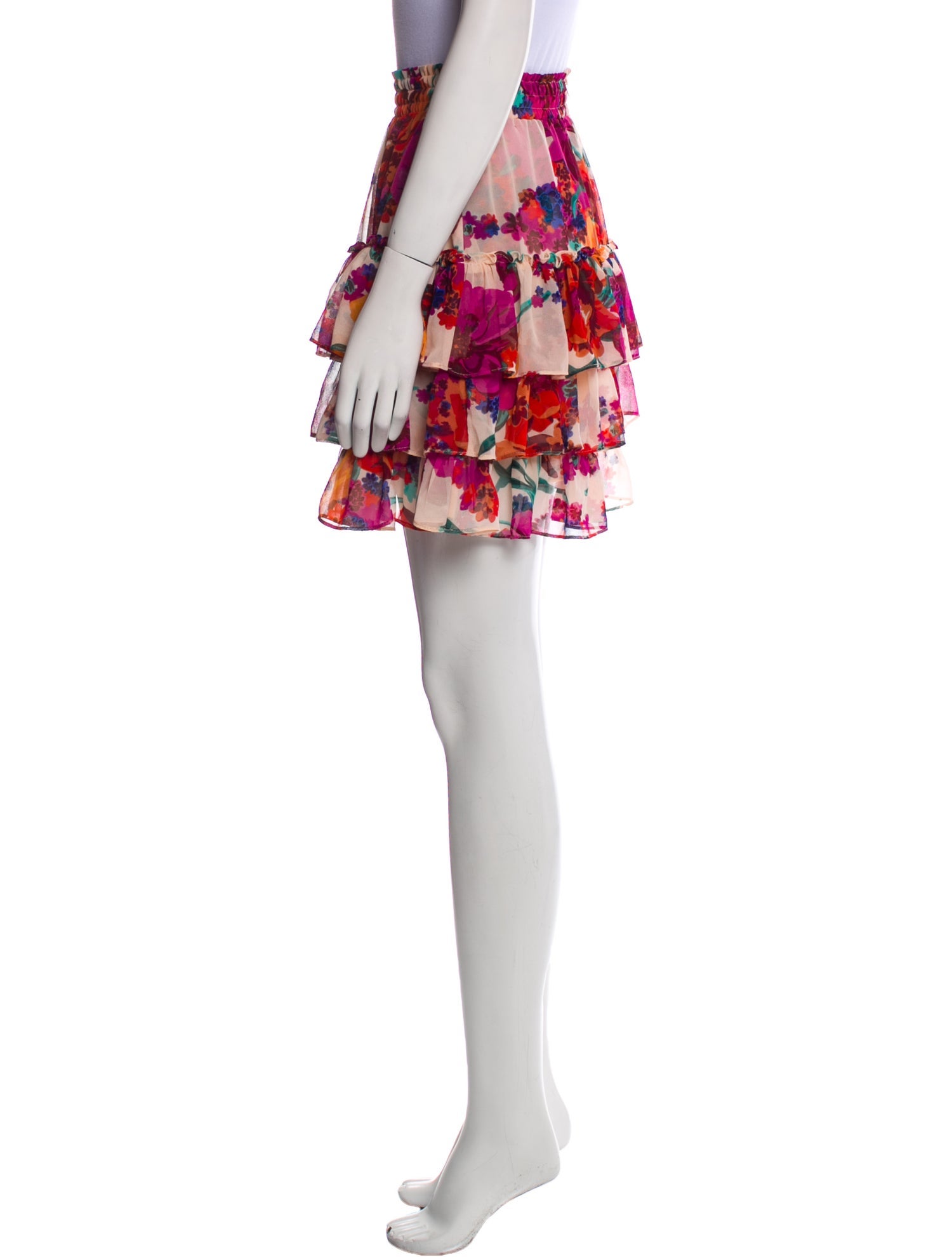 MISA Los Angeles Floral Print Mini Skirt